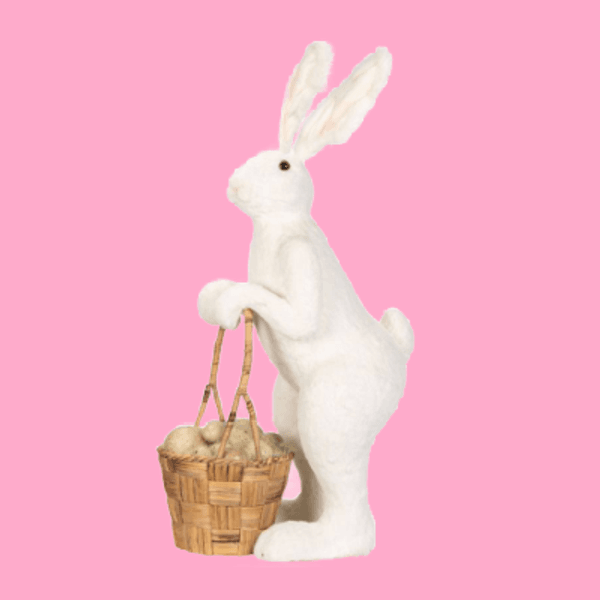 Hovedbilde EKSTRA STOR HARE MED KURV – Hvit – Alot