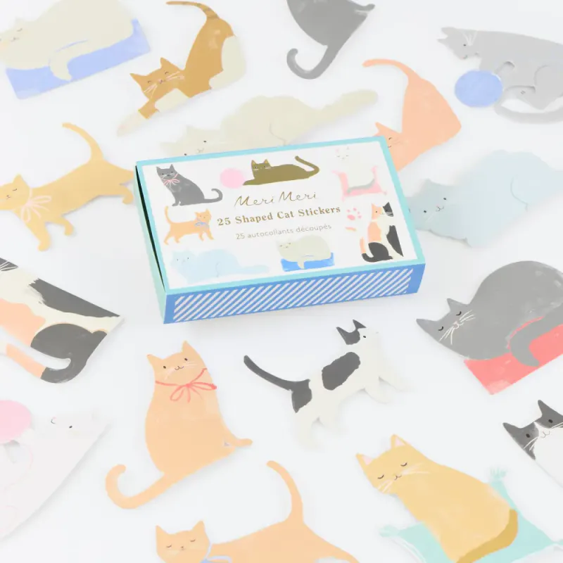 KLISTREMERKER – Katter – 25 pk – Meri Meri