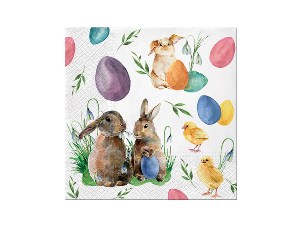 SERVIETTER – Kaniner med kyllinger