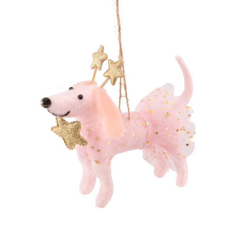 JULETREPYNT – Rosa dachshund med tyllskjørt – Sass & Belle