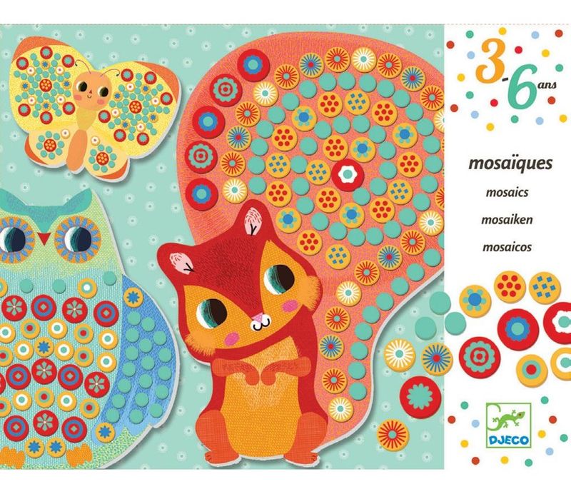 HOBBYSETT – Mosaikk med skogsdyr – 3 kort – Djeco
