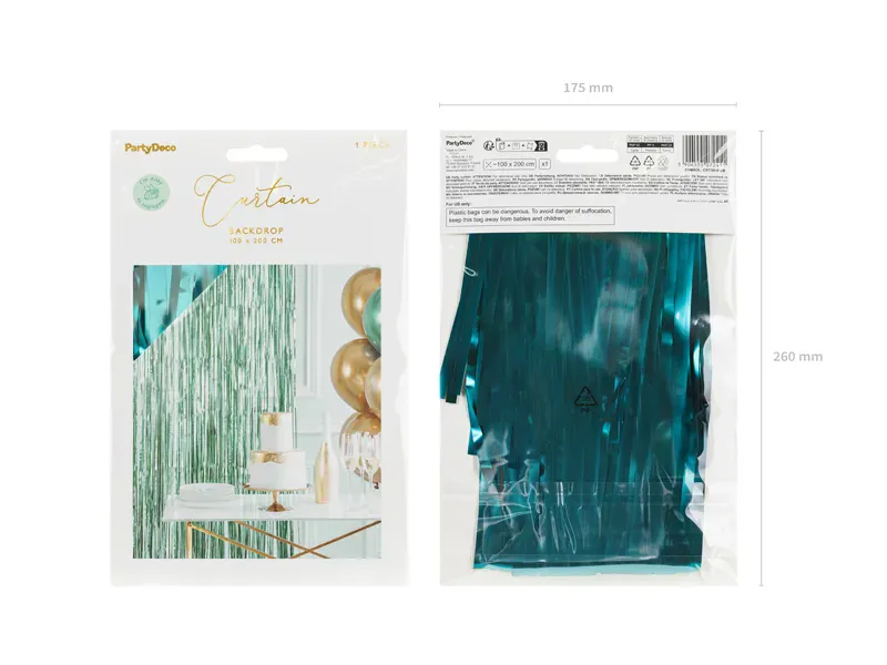 PARTYGARDIN – Flaskegrønn – 100 x 200 cm – PartyDeco