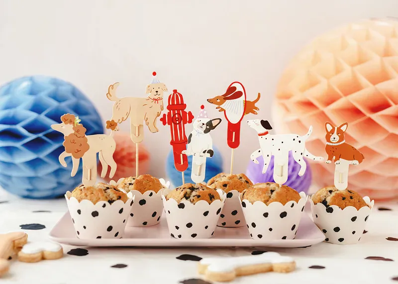 KAKETOPPER TIL MUFFINS – Hund – 7 pk – PartyDeco