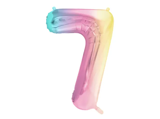 Hovedbilde FOLIEBALLONG – Tall 7 – Pastell regnbue – ...