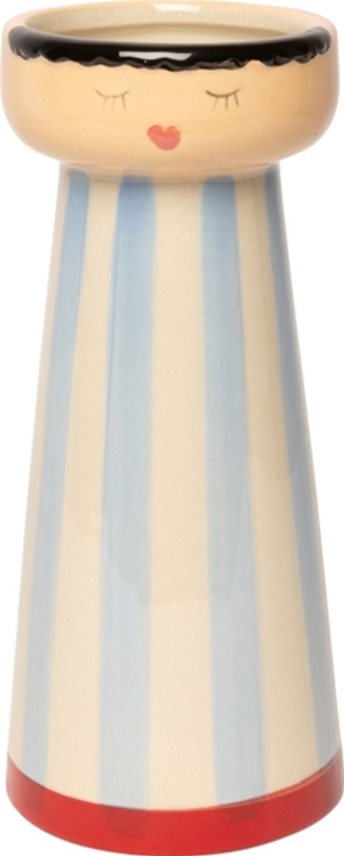 VASE – Miss med striper – rød og lyseblå