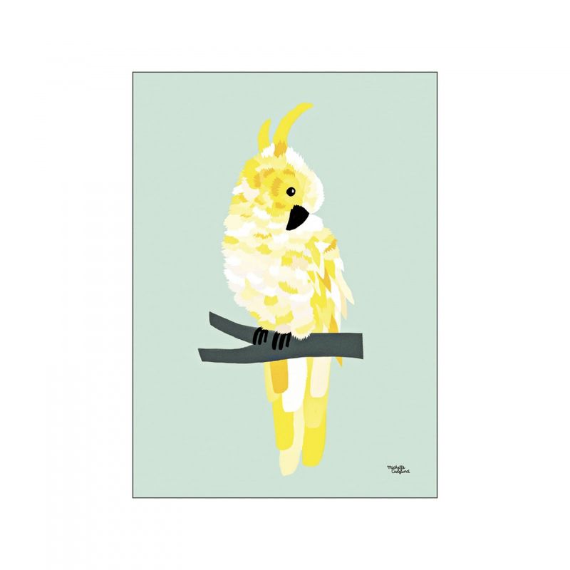 PLAKAT - Yellow Cockatoo - 30 X 40 cm. - Michelle Carlslund