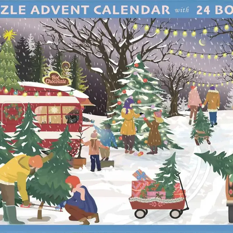 JULEKALENDER – Puslespill – Christmas Tree & Snowflakes – Vissevasse