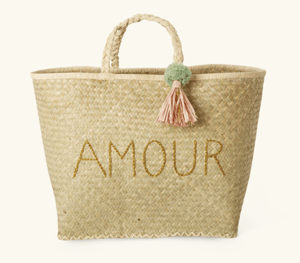 Hovedbilde STOR RAFFIAVESKE – Amour med dusk – Rice