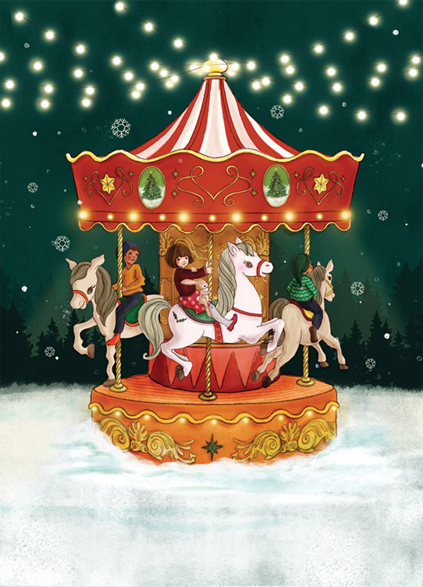 KORT - Christmas Carousel - Belle & Bo