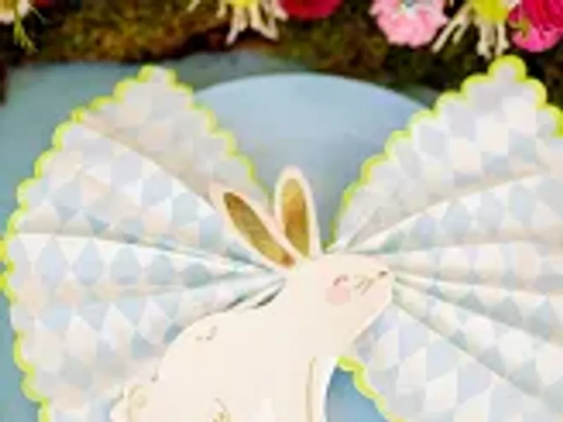 SERVIETTER – Harlekin lyseblå med grønn kant – 20 pk – PartyDeco