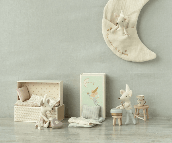 Hovedbilde TANNFE-MUS LILLEBROR – Blå med eske – Maileg