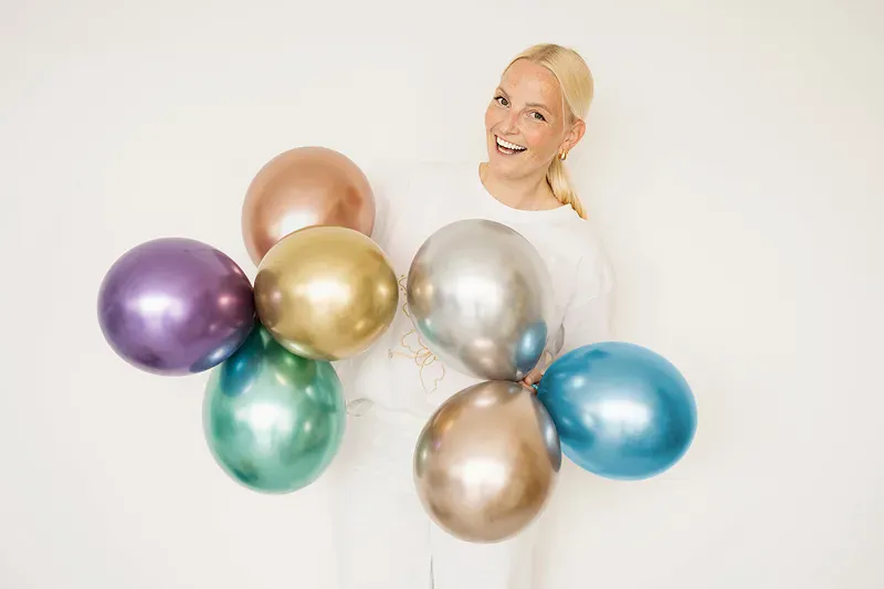 BALLONGER - Glossy - Sølv - 30 cm - 10 pk - PartyDeco