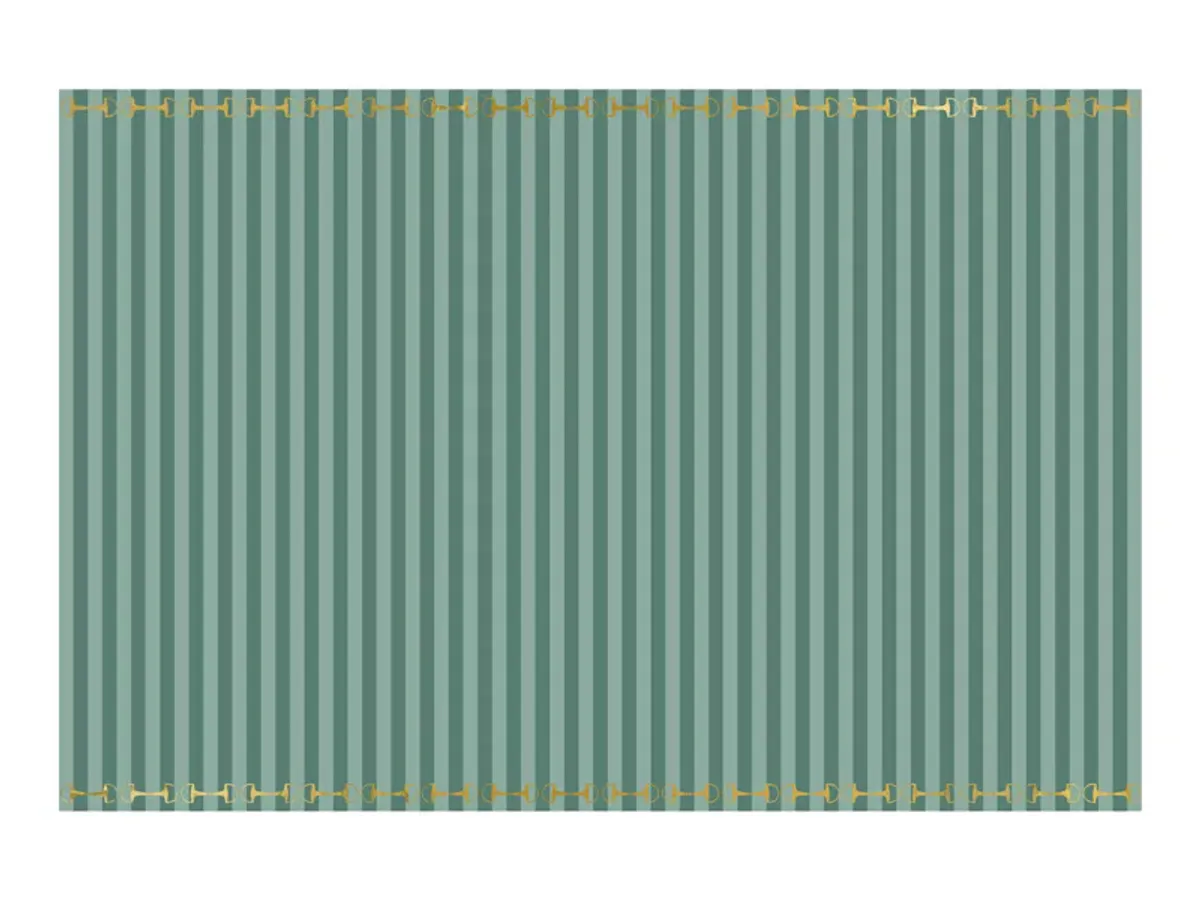DUK – Grønne striper med gull hestedetaljer – 1 pk – PartyDeco