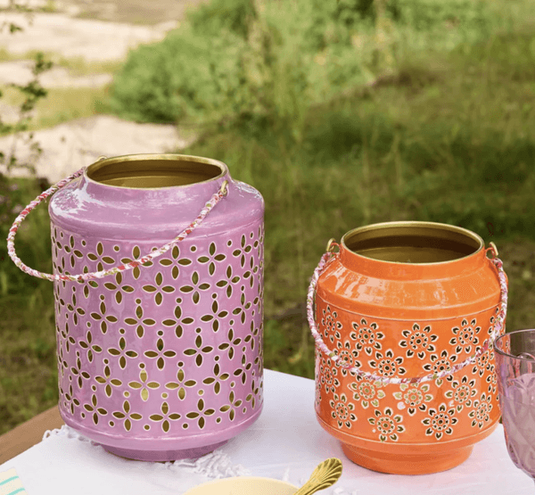 Hovedbilde MEDIUM LYKT – Blomster – Oransje – Rice