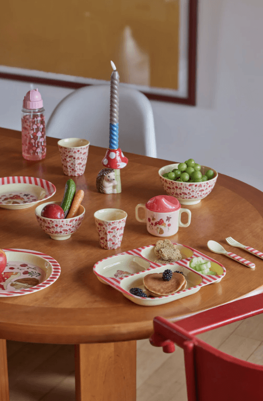 LITEN BOLLE – Happy Forest Print – Rød – Rice