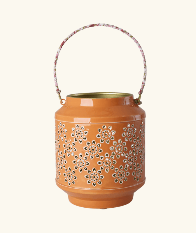 MEDIUM LYKT – Blomster – Oransje – Rice