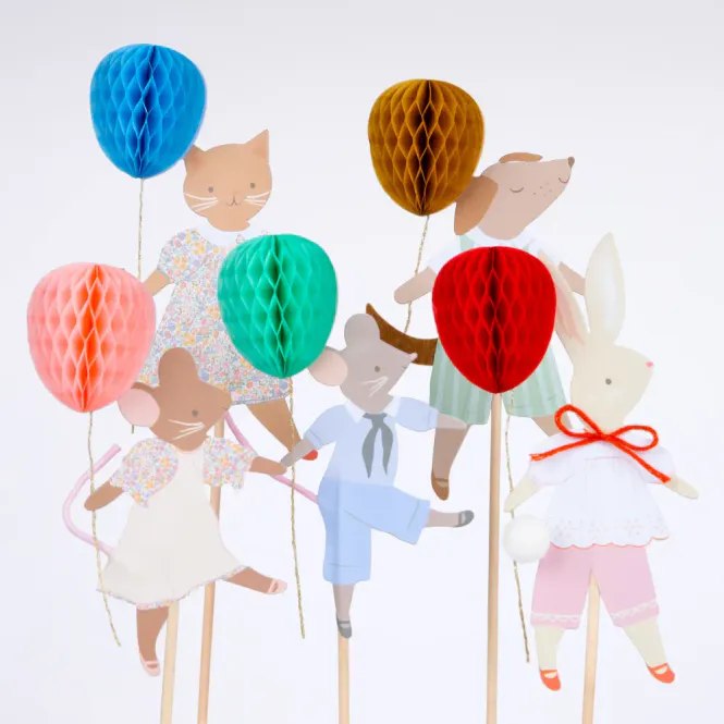 Hovedbilde KAKETOPP – Dyrevenner med Ballonger – 5 pk ...