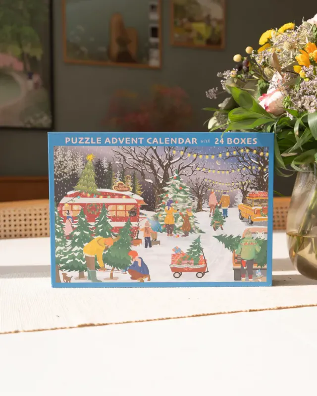 JULEKALENDER – Puslespill – Christmas Tree & Snowflakes – Vissevasse