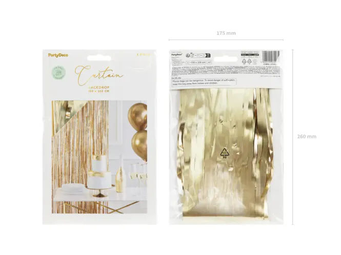 Hovedbilde PARTYGARDIN – Gull metallic – PartyDeco