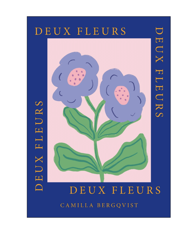 PLAKAT - DEUX FLEURS BLUE - A3 - Camilla Bergqvist