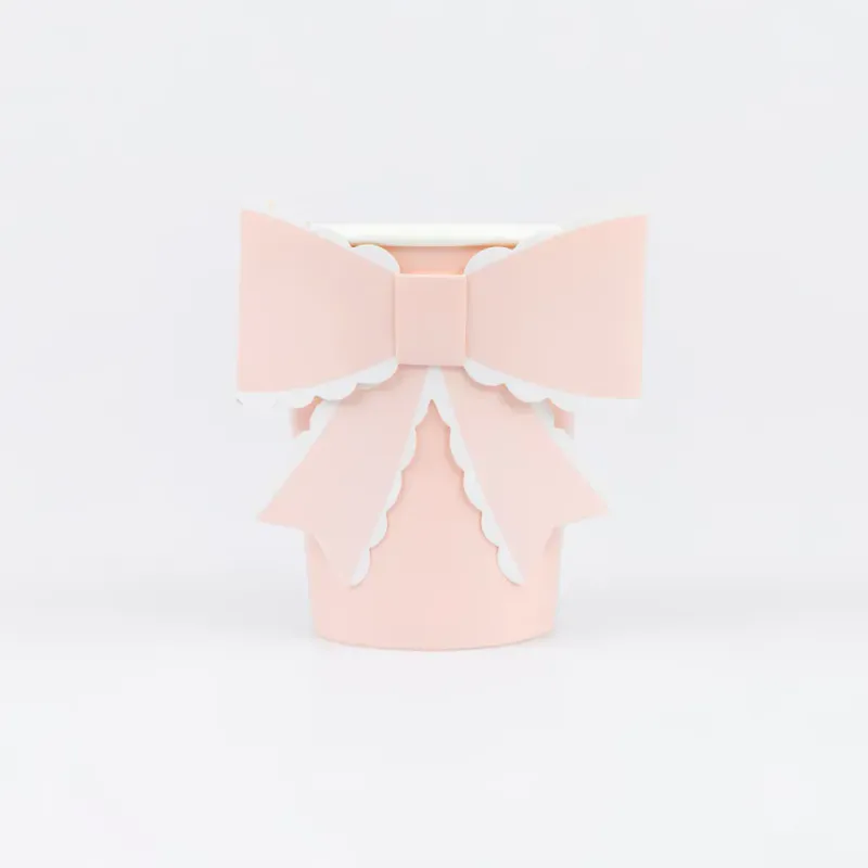 PAPPKRUS – Sløyfe rosa og hvit – 8 pk – Meri Meri