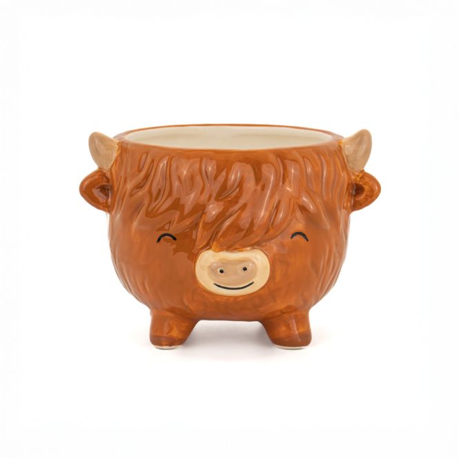 Hovedbilde BLOMSTERPOTTE – Highland Cow – Sass & Belle