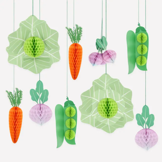 Hovedbilde GIRLANDER – Grønnsaker honeycomb – 10 pk ...