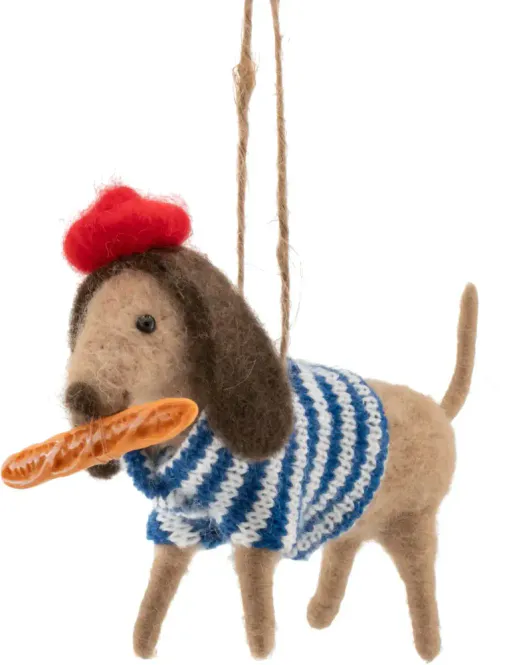 Hovedbilde JULETREPYNT – Fransk Dachshund med baguette – ...