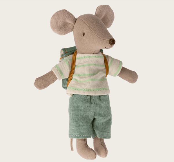 Hovedbilde STOREBROR-MUS – Grønn topp og sekk – Maileg