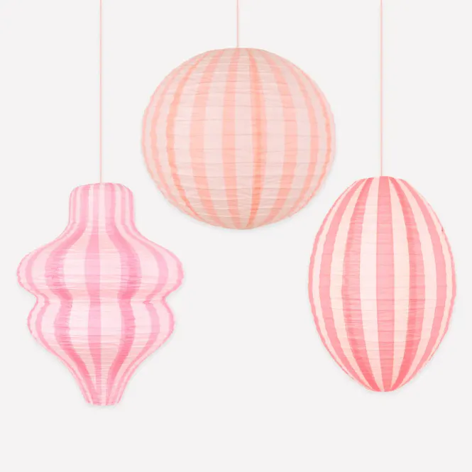 Hovedbilde OPPHENG – Lanterner rosa striper – 3 pk – ...