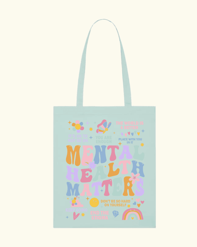 TOTEBAG – Caribbean Blue – Mental Health Matters – Festlige Trykk