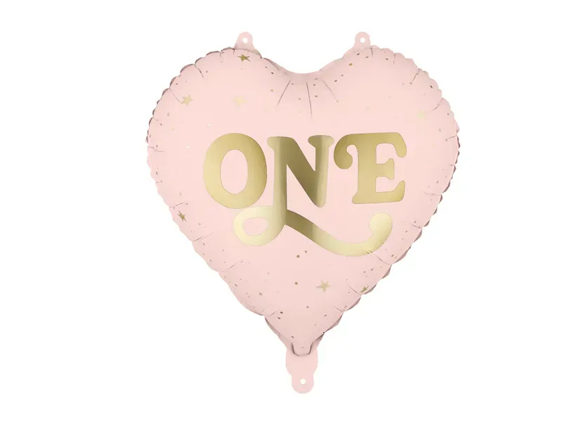 FOLIEBALLONG – Hjerte One – Rosa – 45 cm – PartyDeco