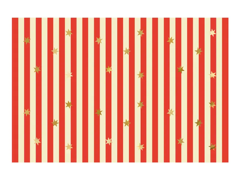 PAPIRDUK – Sirkus Striper med Gullstjerner – PartyDeco