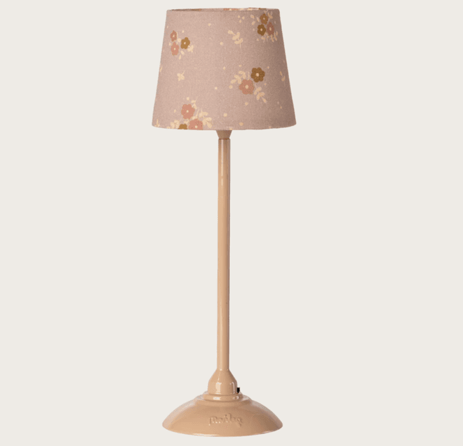Hovedbilde GULVLAMPE – Mini – Mørk rosa med blomsterskjerm ...