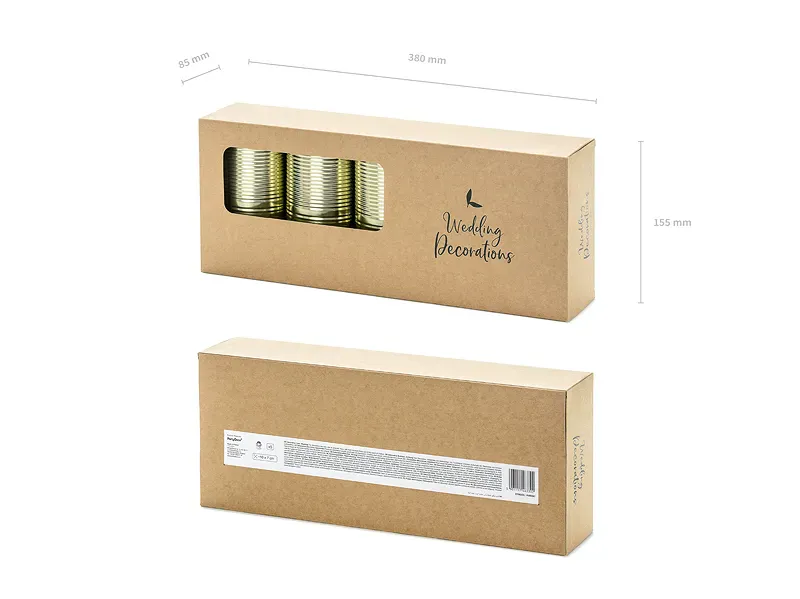 HENGENDE DEKORBOKSER – Gull – 5 pk – PartyDeco