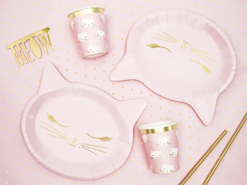 PAPPASJETTER - Katt - Rosa - 6 pk - PartyDeco