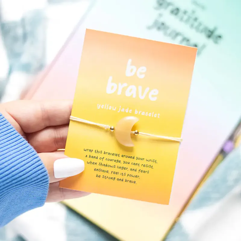 ARMBÅND – Be Brave – Gul Jade Måne – Something Different