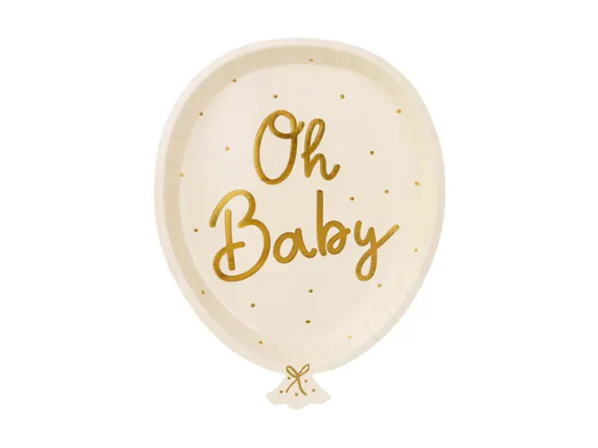 Hovedbilde PAPPTALLERKENER – Oh Baby ballong – 6 pk ...