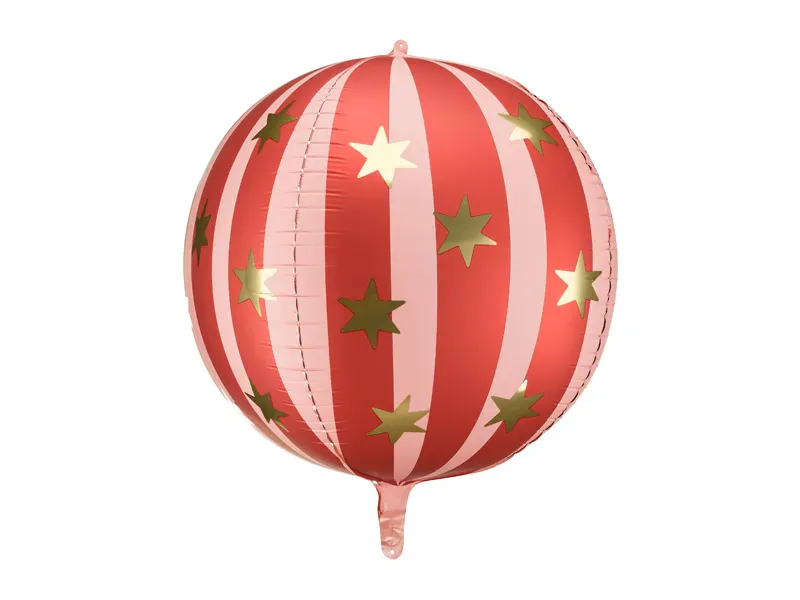 FOLIEBALLONG – Stjerneball – Rosa med Gullstjerner – PartyDeco