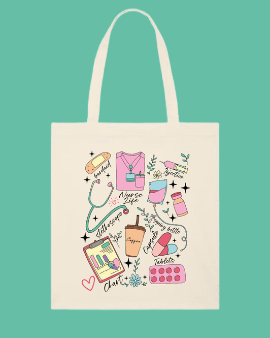 Hovedbilde TOTE BAG – Nurse Life – Festligetrykk