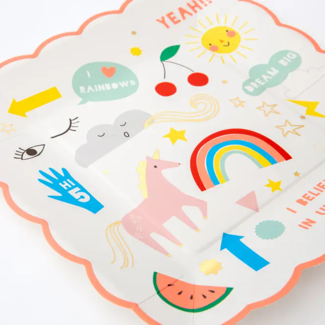 Hovedbilde PAPPTALLERKENER – I Believe in Unicorns – 8 pk ...