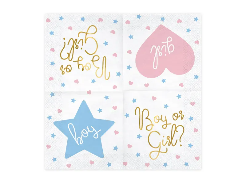 SERVIETTER – Boy or Girl – 20 pk – PartyDeco