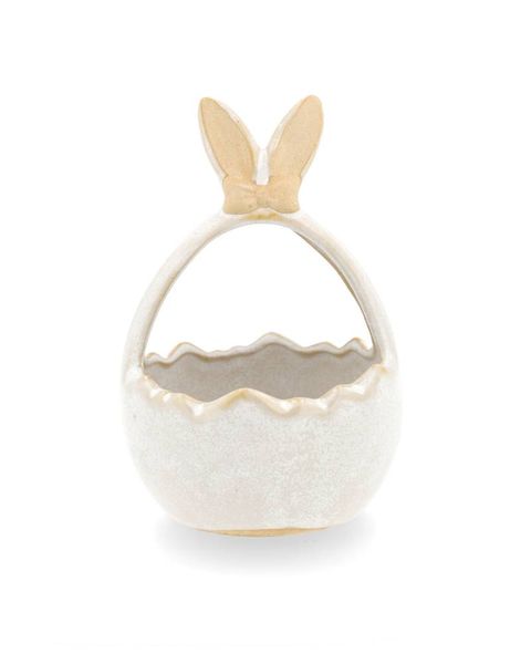 Hovedbilde PÅSKEPYNT – Liten krukke med hank og kaninører ...