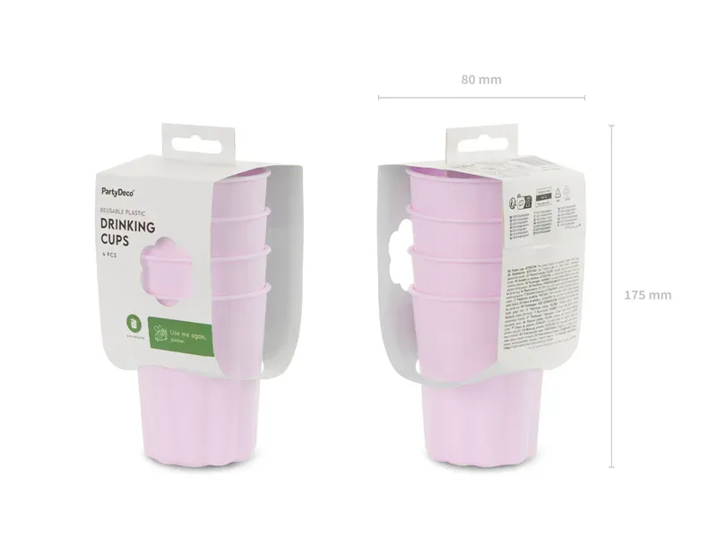 PLASTKOPPER – Lilla – 4 pk – PartyDeco